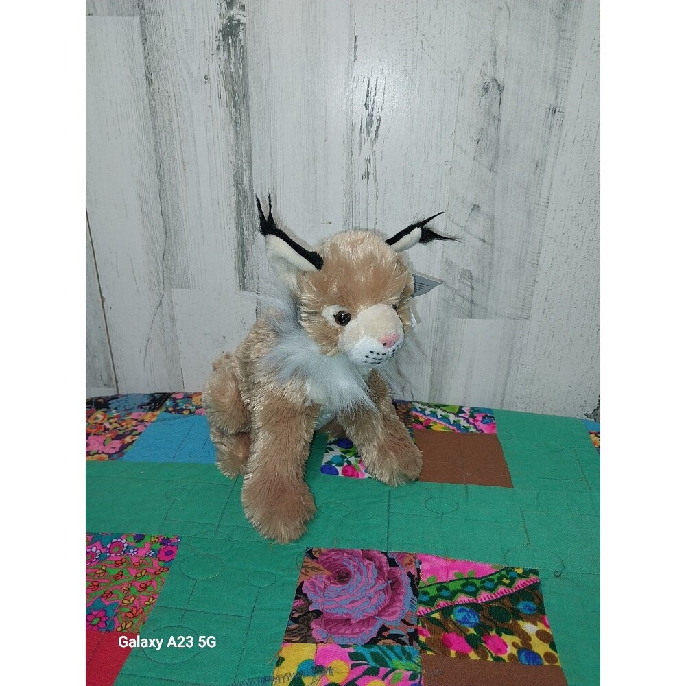 Wildlife Artists Plush Lynx Wild Cat Stuffed Animal Tan White Toy Lovey Soft 12"
